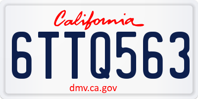 CA license plate 6TTQ563