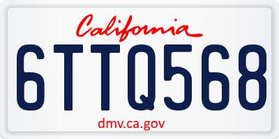 CA license plate 6TTQ568