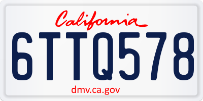 CA license plate 6TTQ578