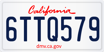 CA license plate 6TTQ579