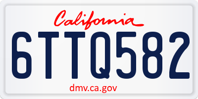 CA license plate 6TTQ582