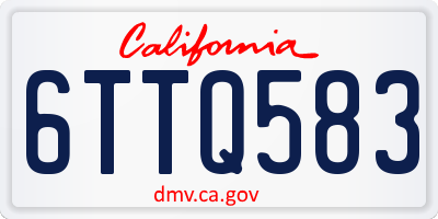 CA license plate 6TTQ583