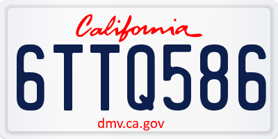 CA license plate 6TTQ586