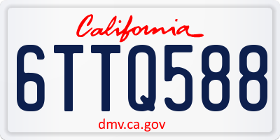 CA license plate 6TTQ588