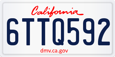 CA license plate 6TTQ592