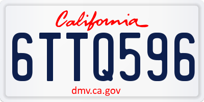 CA license plate 6TTQ596