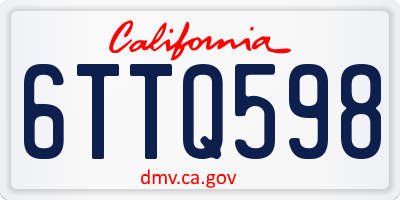 CA license plate 6TTQ598