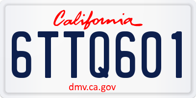 CA license plate 6TTQ601
