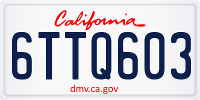 CA license plate 6TTQ603