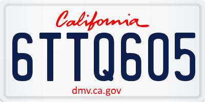 CA license plate 6TTQ605
