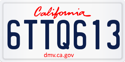 CA license plate 6TTQ613