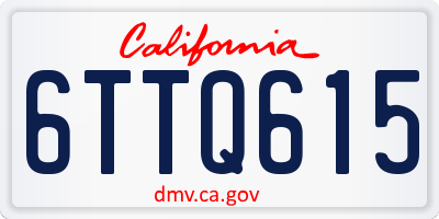 CA license plate 6TTQ615