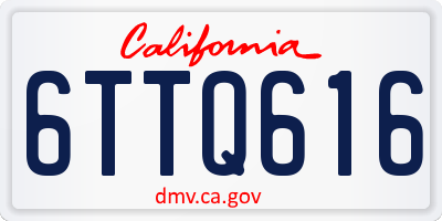 CA license plate 6TTQ616