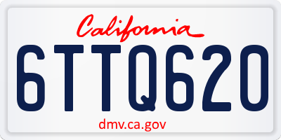CA license plate 6TTQ620