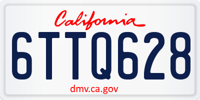 CA license plate 6TTQ628