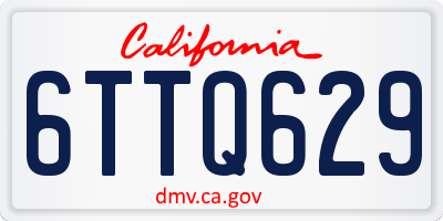 CA license plate 6TTQ629