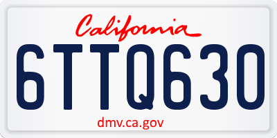 CA license plate 6TTQ630