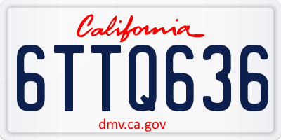 CA license plate 6TTQ636