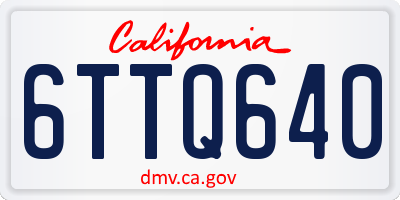 CA license plate 6TTQ640