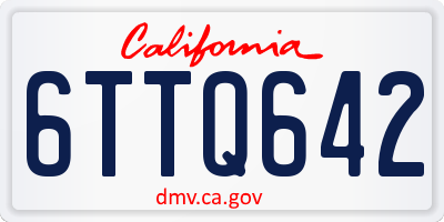 CA license plate 6TTQ642