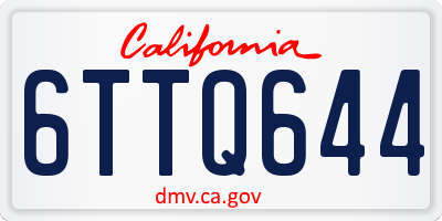 CA license plate 6TTQ644