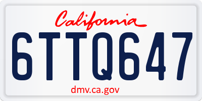 CA license plate 6TTQ647