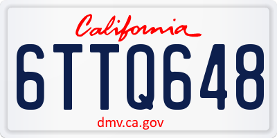 CA license plate 6TTQ648