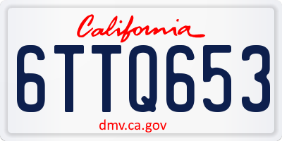 CA license plate 6TTQ653
