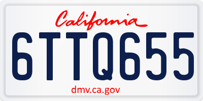 CA license plate 6TTQ655