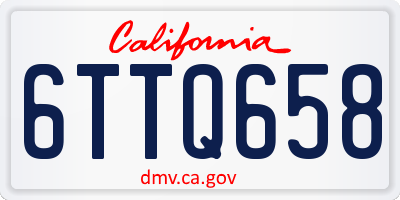 CA license plate 6TTQ658