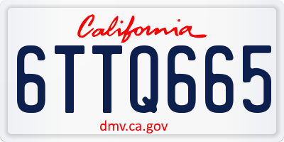 CA license plate 6TTQ665