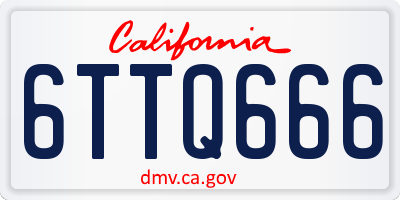 CA license plate 6TTQ666