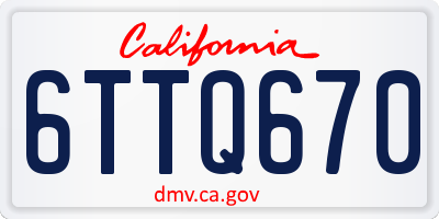 CA license plate 6TTQ670