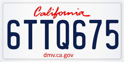 CA license plate 6TTQ675