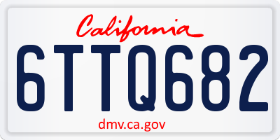 CA license plate 6TTQ682