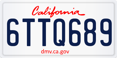 CA license plate 6TTQ689