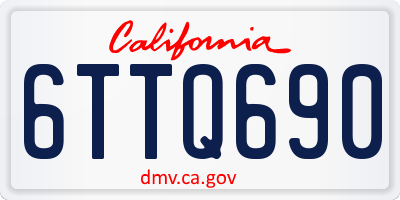 CA license plate 6TTQ690