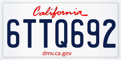 CA license plate 6TTQ692