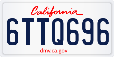 CA license plate 6TTQ696