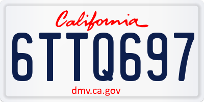 CA license plate 6TTQ697