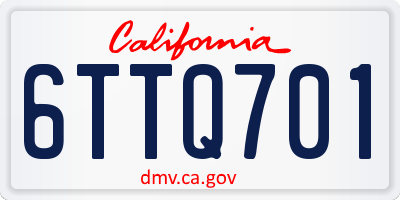 CA license plate 6TTQ701