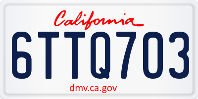 CA license plate 6TTQ703
