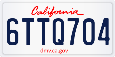 CA license plate 6TTQ704