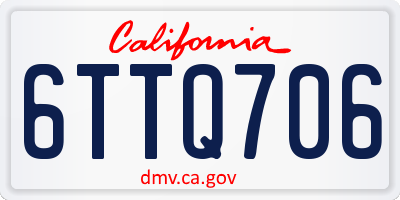 CA license plate 6TTQ706