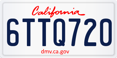 CA license plate 6TTQ720