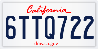 CA license plate 6TTQ722