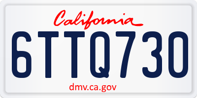 CA license plate 6TTQ730