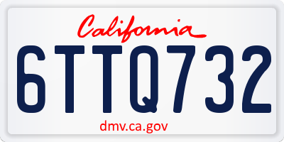 CA license plate 6TTQ732