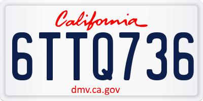 CA license plate 6TTQ736