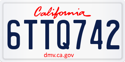 CA license plate 6TTQ742